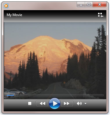 Picture of a movie playing in Windows Media Player